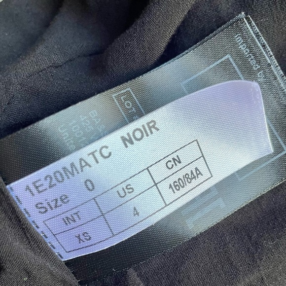 BA&SH Matcha Floral Mini Dress Noir Flowy Ruffles Elastic Waist BLK/Yellow SZ 4 - Picture 12 of 16